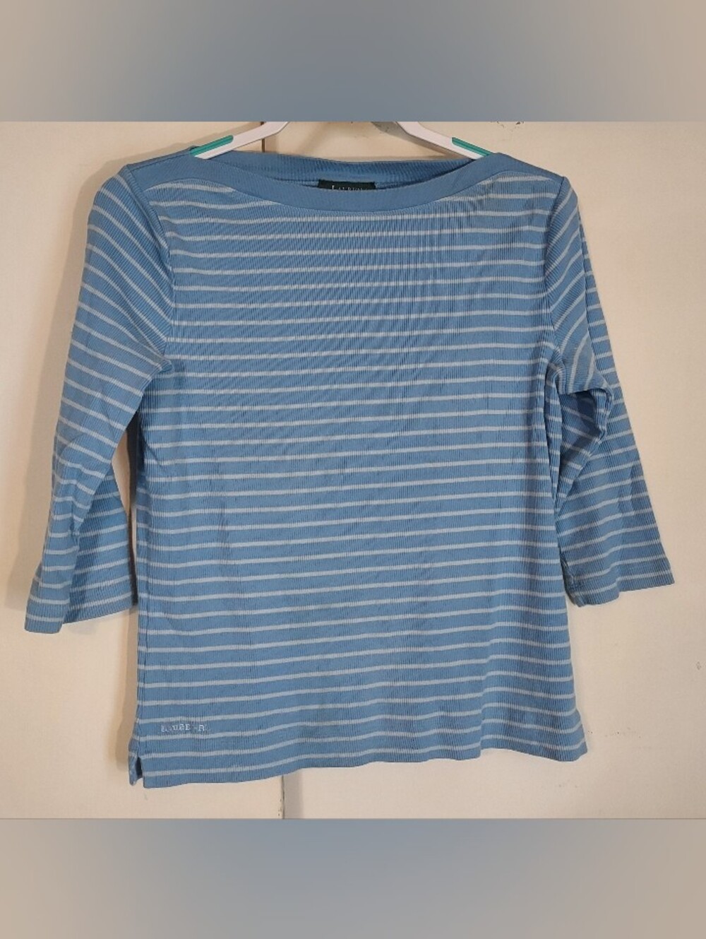 VTG 90s Lauren Ralph Lauren Large Green Label Blue Shirt